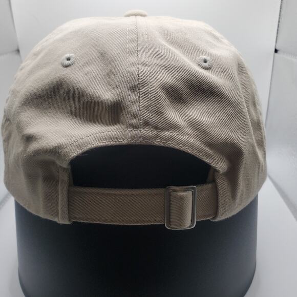 Metro M Logo Hat Beige Adjustable Strapback Cap Ecowash Yupoong New w/ Stickers - Picture 5 of 9